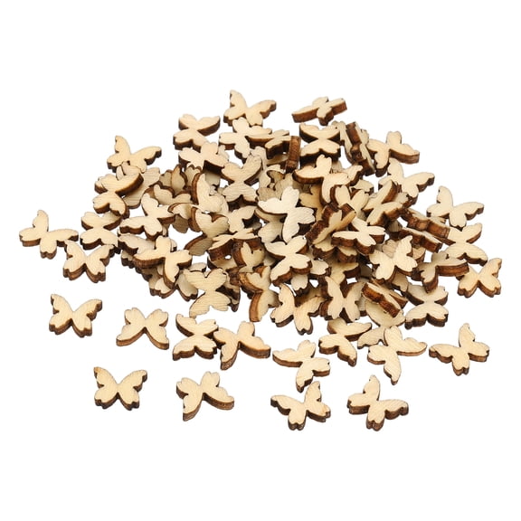 Uxcell 100 Pcs Wooden Butterflies for Crafts, 0.4"x0.3" Wooden Butterfly Cutouts Unfinished Wood Blank Slices for DIY Crafts Painting Engraving Door Hanger Sign Birthday Home Spring Decor