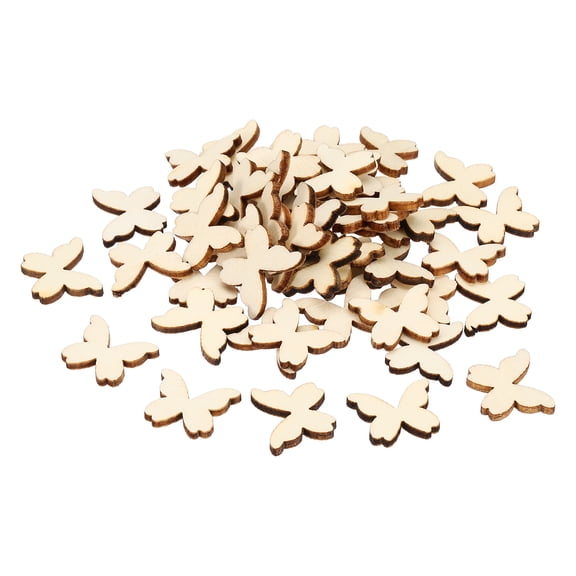 Uxcell 100 Pcs Wooden Butterflies for Crafts, 0.8"x0.6" Wooden Butterfly Cutouts Unfinished Wood Blank Slices for DIY Crafts Painting Engraving Door Hanger Sign Birthday Home Spring Decor