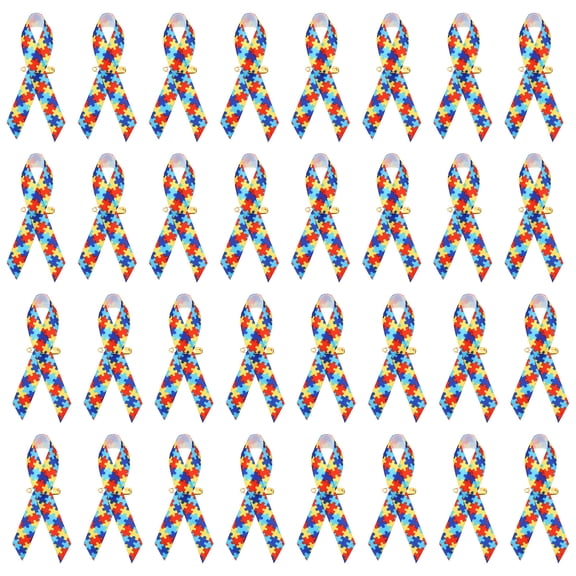 Uxcell 100 Pieces Multicolor Polyester Ribbon Satin Pins, Awareness Ribbon Satin with Safety Pins