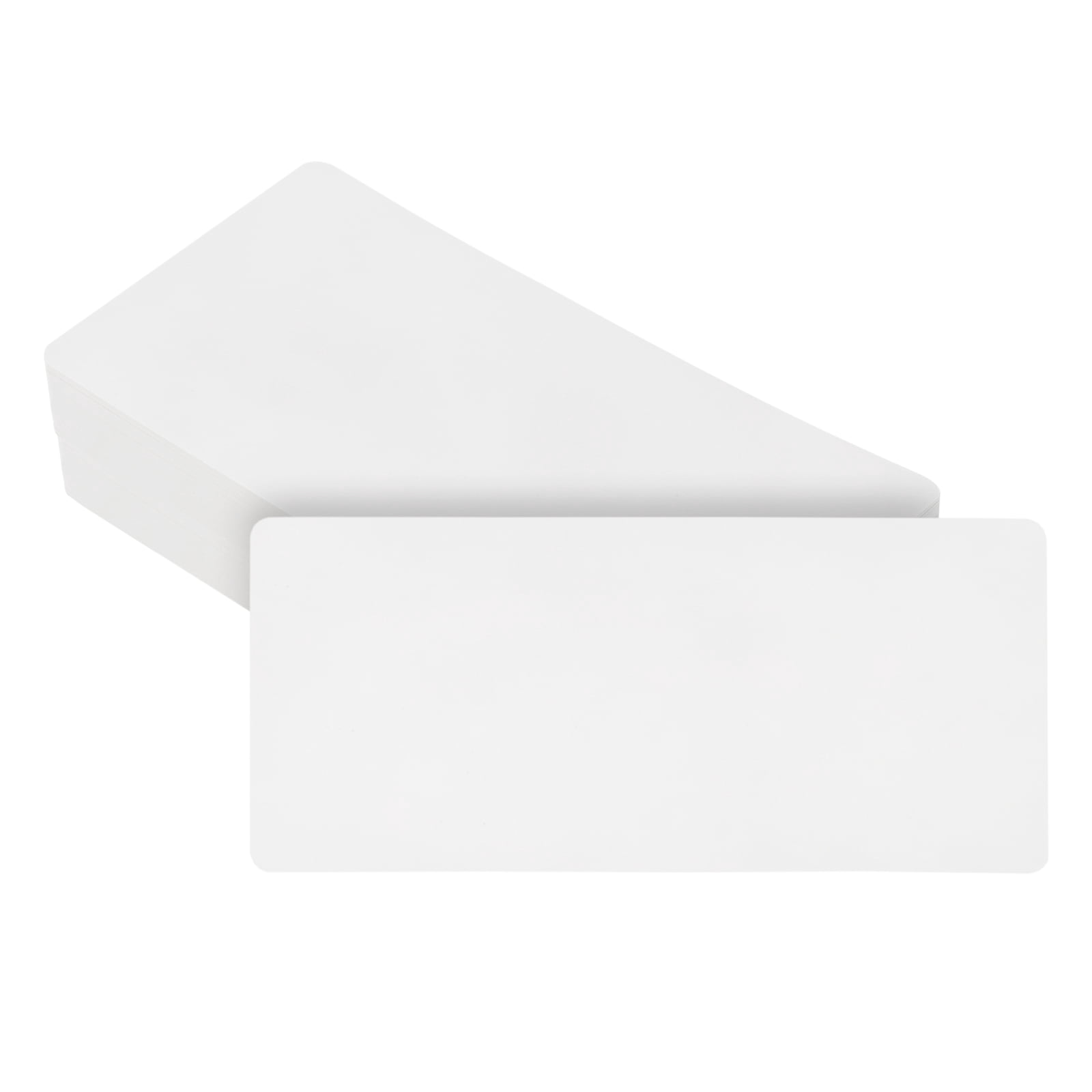 Uxcell 100 Sheets Blank Index Cards, 3.5"x7.1" Double Sided Thick Cardstock 350gsm Rounded Corner Study Flash Cards for Learning Playing Note Gift Tags DIY Paper Crafts, White