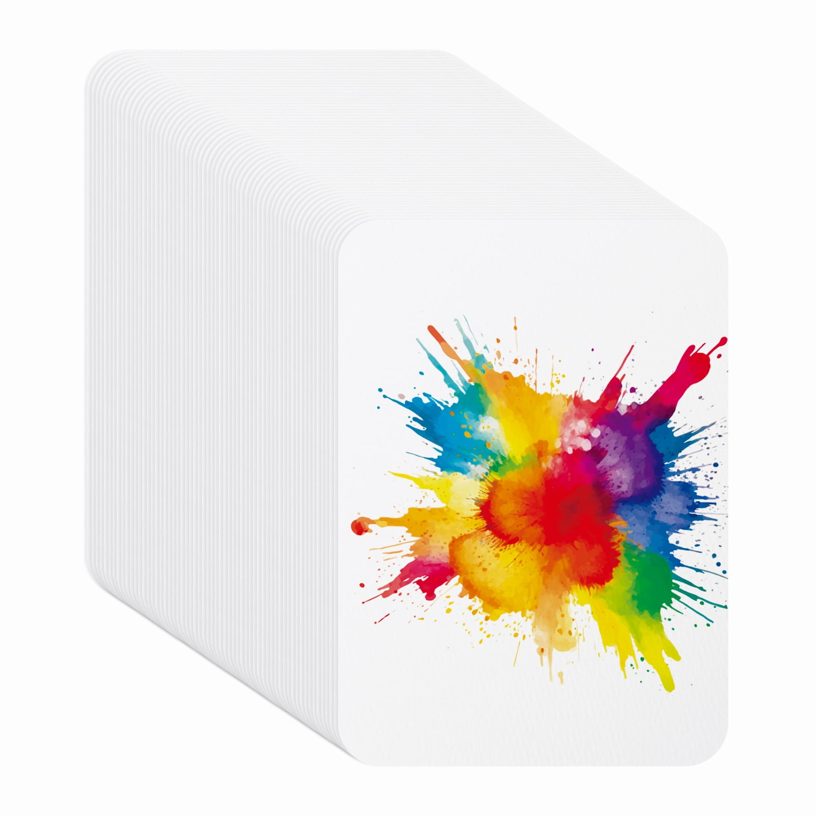 Uxcell 100 Sheets Cotton Watercolor Paper 300 GSM Paint Paper Round Corner 5x7 Inch