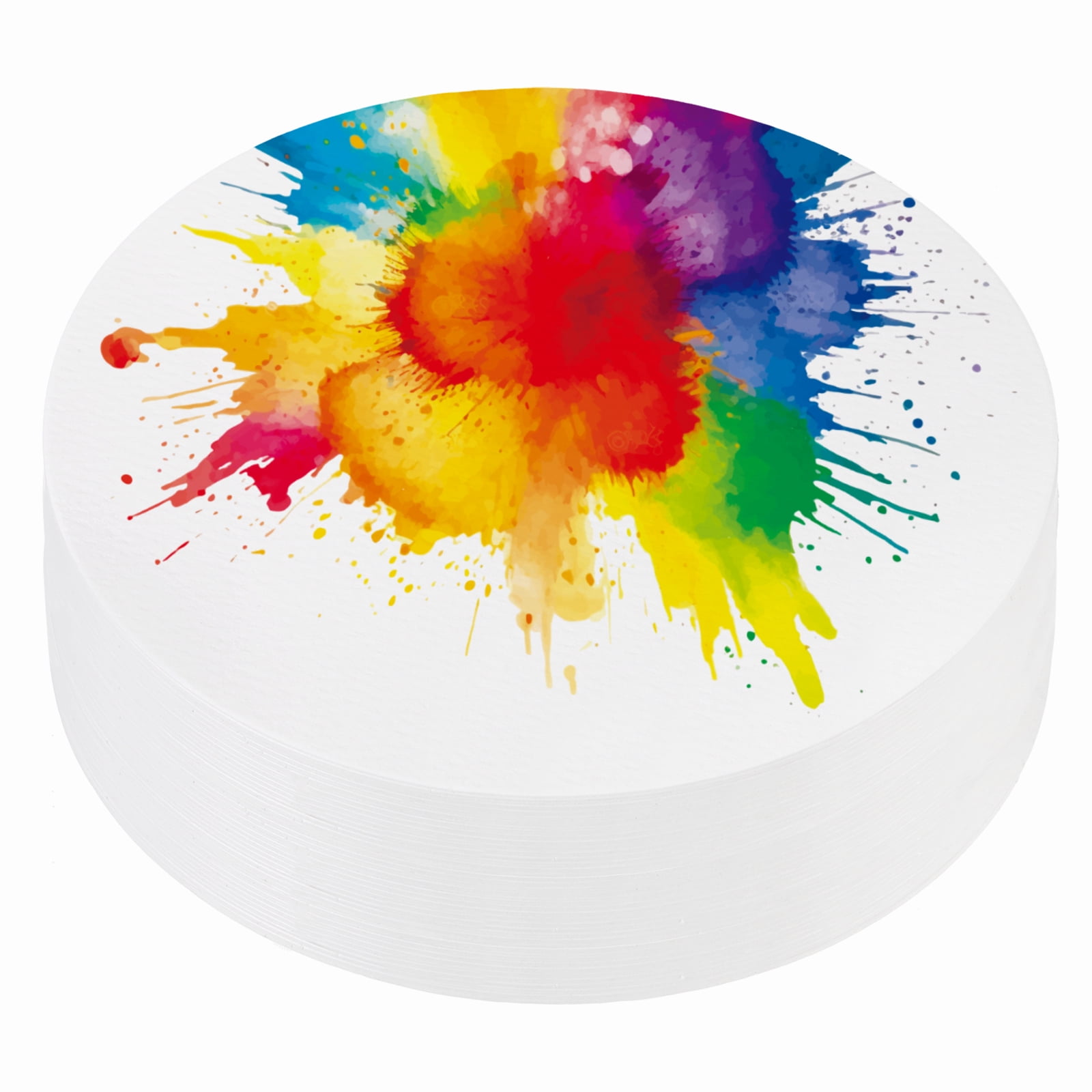 Uxcell 100 Sheets Cotton Watercolor Paper Round 140lb/300 GSM Cold Press Water 5 Inch