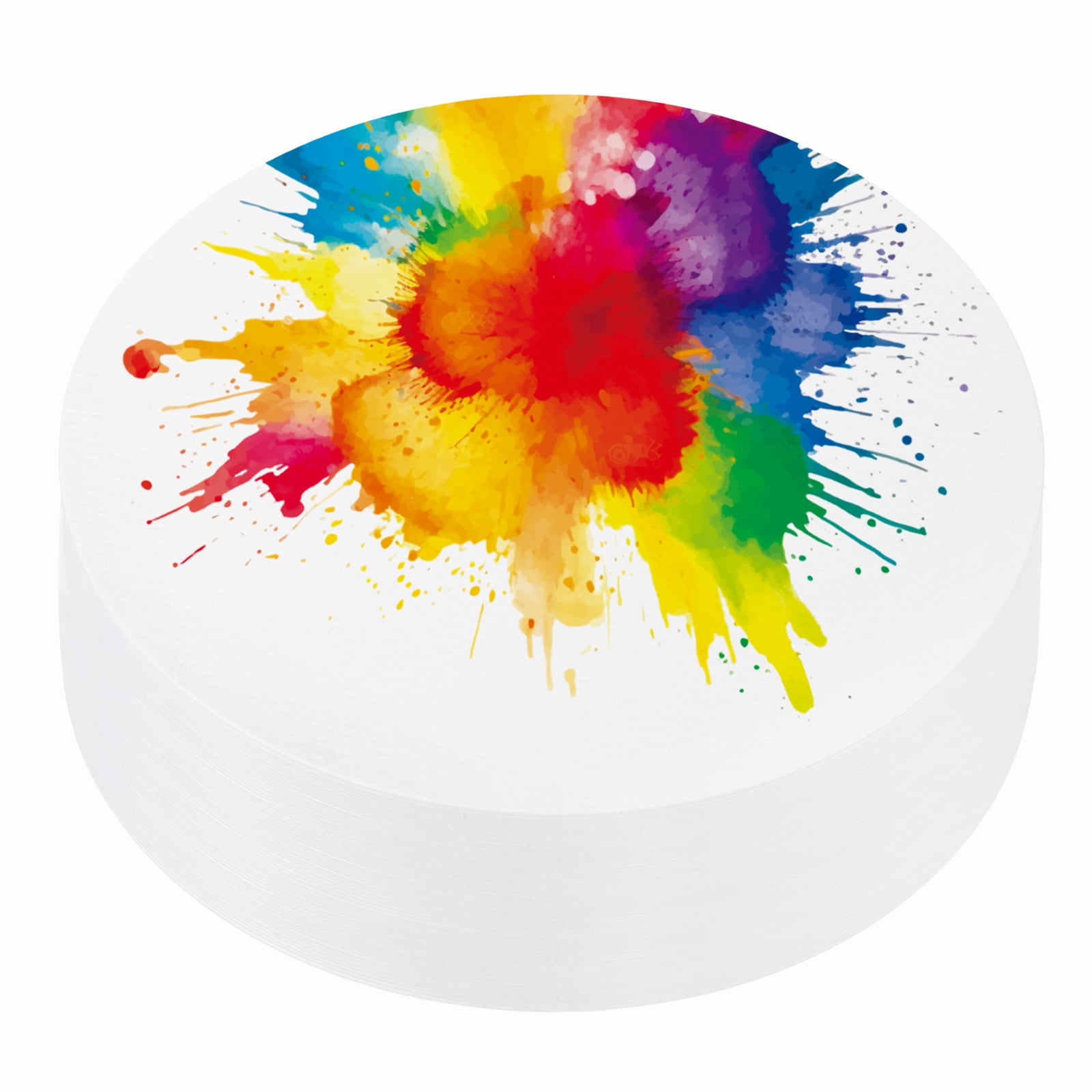 Uxcell 100 Sheets Cotton Watercolor Paper Round 140lb/300 GSM Cold Press Water 6 Inch