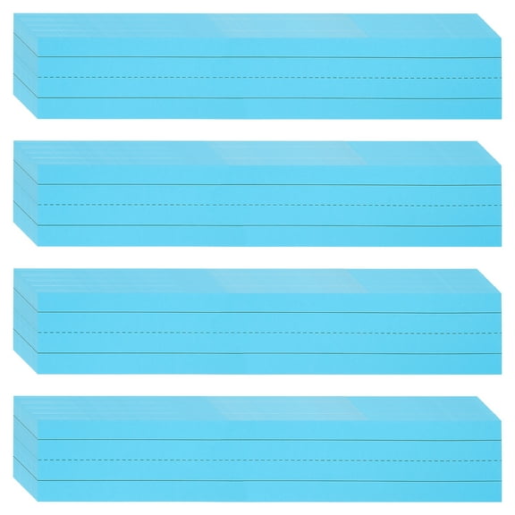 Uxcell 100 Sheets Ruled Sentence Strips, 3" x 17" Cardstock 250GSM Writing Paper Blue Red Lined for Classrooms, Blue
