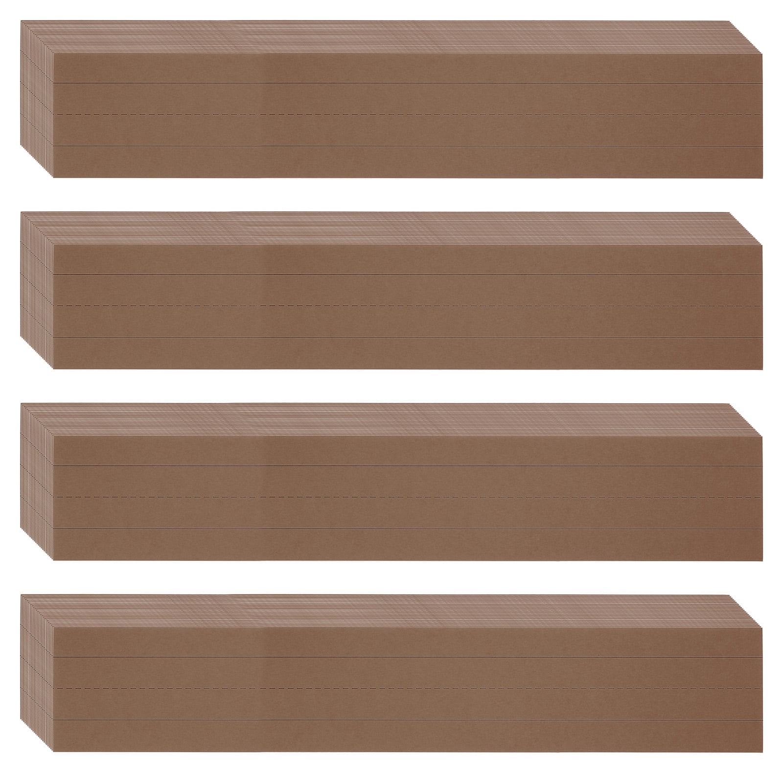 Uxcell 100 Sheets Ruled Sentence Strips, 3" x 17" Cardstock 250GSM Writing Paper Blue Red Lined for Classrooms, Brown
