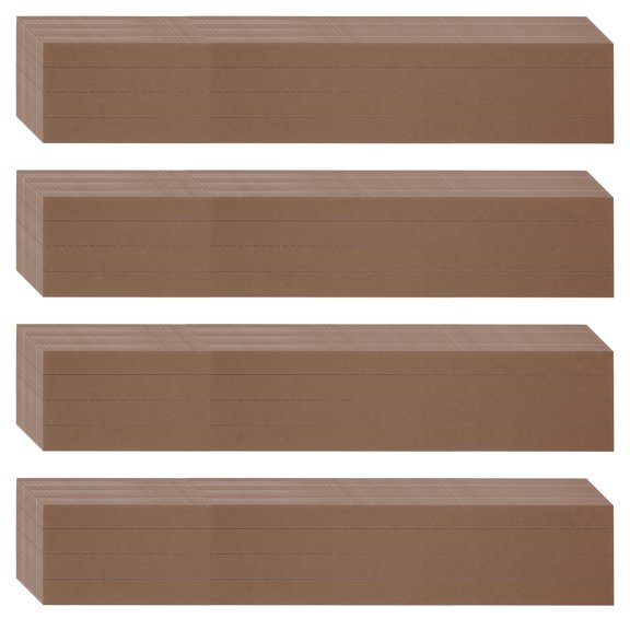 Uxcell 100 Sheets Ruled Sentence Strips, 3" x 17" Cardstock 250GSM Writing Paper Blue Red Lined for Classrooms, Brown