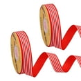 thumbnail image 1 of Uxcell 100 Yards x 1" Christmas Striped Ribbon, Rose Red White Ribbon Candy Cane Ribbon Roll Wrapping Ribbon, 1 of 6