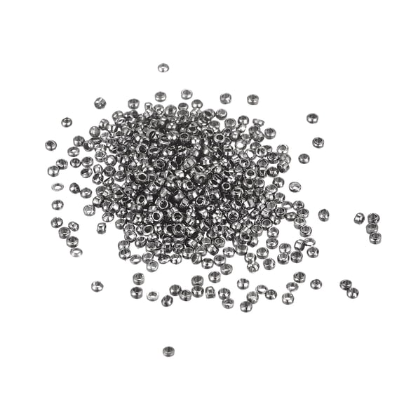 Uxcell 1000 Pcs Brass Crimp Tube Beads Jewelry Making Tube Crimp End Spacer Bead for DIY Dark Grey 0.06"