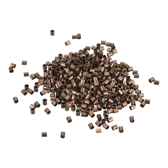 Uxcell 1000 Pack 2x2mm Crimp Tube Beads Making Crimp End Spacer Bead, Copper