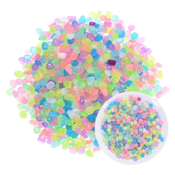 Uxcell 1000-Pack Glow in the Dark Rocks, 0.31"-0.44" Resin Outdoor Garden Decorations Luminous Pebbles Stones [Multicolor]