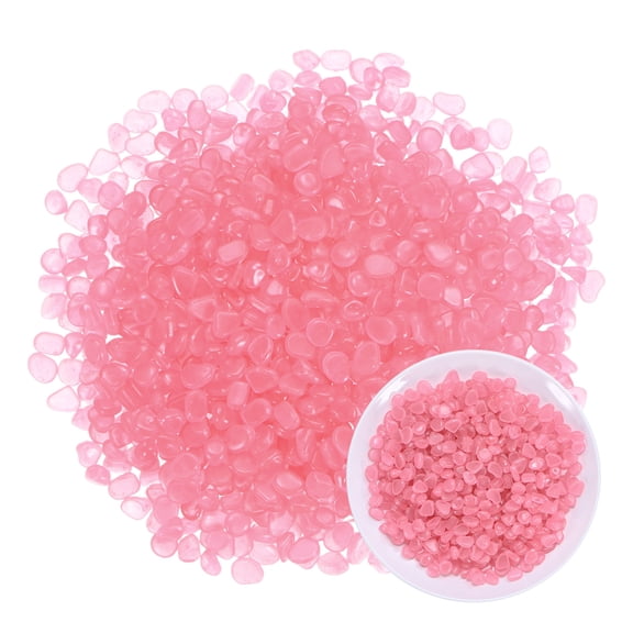 Uxcell 1000-Pack Glow in the Dark Rocks, 0.31"-0.44" Resin Outdoor Garden Decorations Luminous Pebbles Stones [Pink]