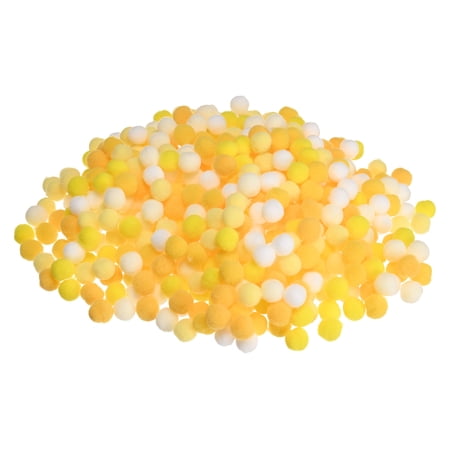 Uxcell 1000-Pack Pom Poms for Craft, 0.39" (10mm) Polyester Yellow Series Soft and Fluffy Pompom Multicolor PomPoms Balls