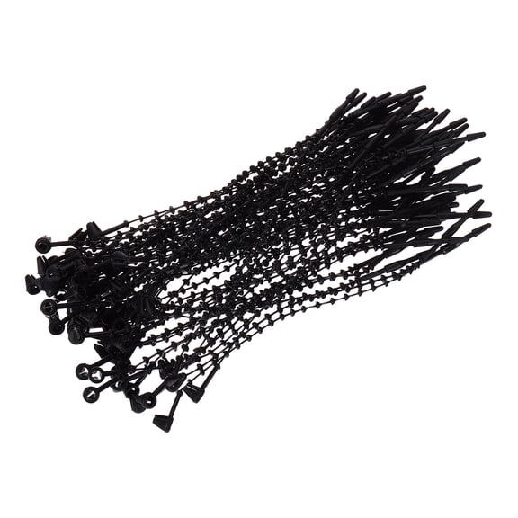 Uxcell 1000 Pcs Beaded Loop Tie Fasteners, 4 Inch Snap Lock Pin Adjustable Security Beaded Loop Tag Fastener for Paper Prices Product Gift, Black
