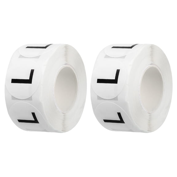 Uxcell 1000 Pcs Clothing Size Stickers Labels Rolls Round Self Adhesive Apparel Stickers for Clothing T-Shirts Trousers Skirt Home Retail (L)