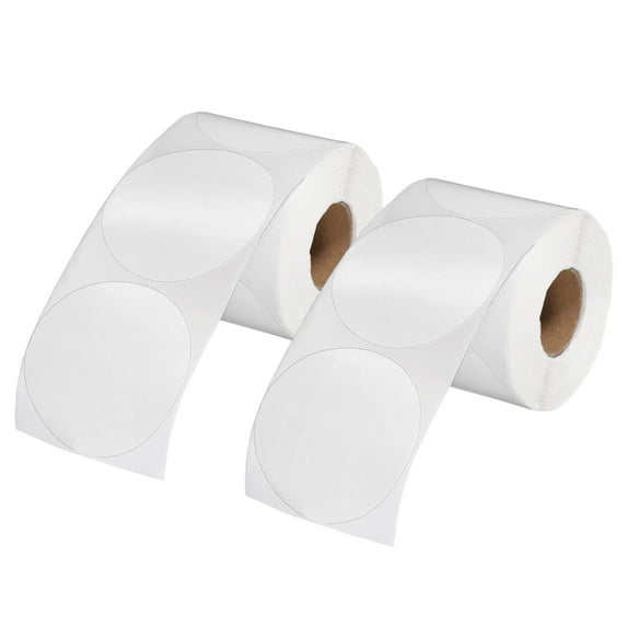 Uxcell 1000 Pcs Colored Dot Stickers, 3 Inch Circle Stickers Self Adhesive Large Circle Labels Tags Coding Labels Blank Round for Labeling Office Business Yard Sale Garage Sale Home, White