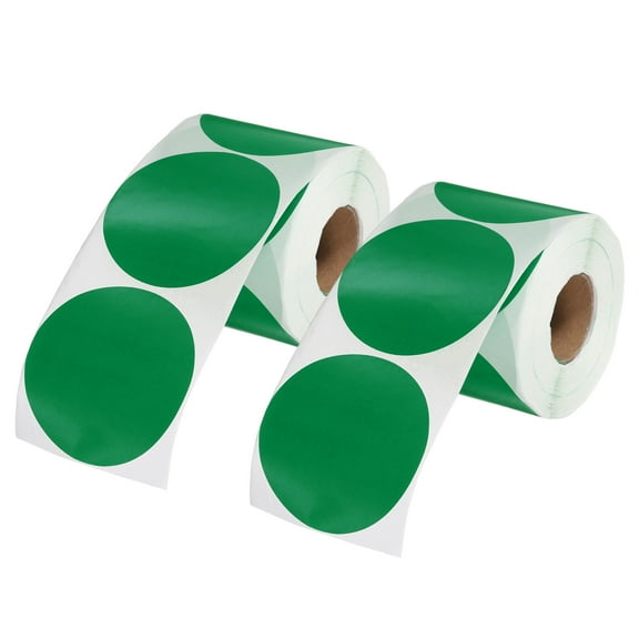 Uxcell 1000 Pcs Colored Dot Stickers, 3 Inch Circle Stickers Self Adhesive Large Circle Labels Tags Coding Labels Blank Round for Labeling Office Business Yard Sale Garage Sale Home, Green