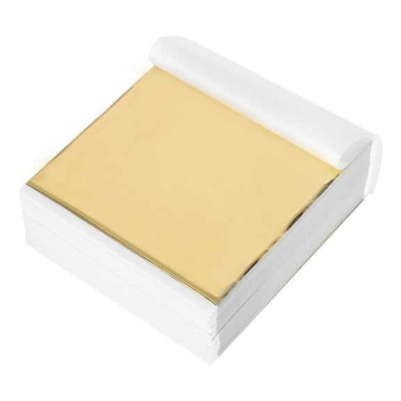 Uxcell 1000 Pcs Gold Leaf Sheets 5.5" x 5.24" Imitation Gold Foil Sheets for Crafts, Picture Frames,DIY Arts,Gold