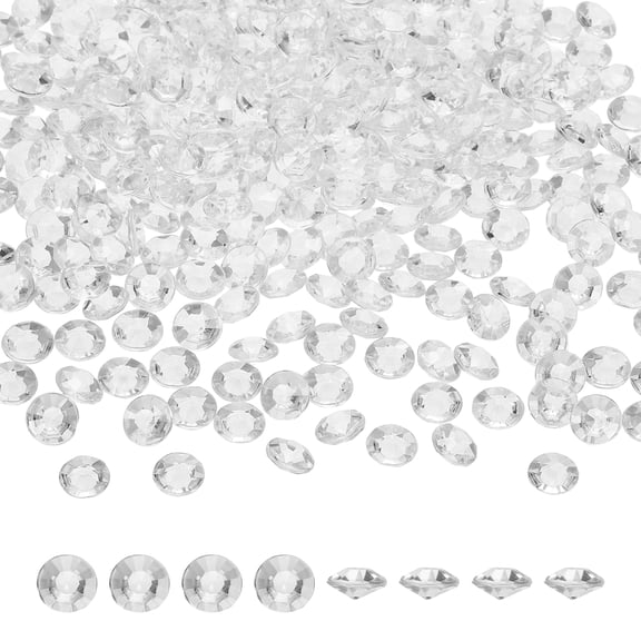 Uxcell 1000 Pcs Wedding Table Scatter Confetti Fake Crystals, Acrylic Diamonds Rhinestones Vase Fillers Gems for Crafts, Table Centerpiece Decor, Bridal Shower Party (White, 8mm)