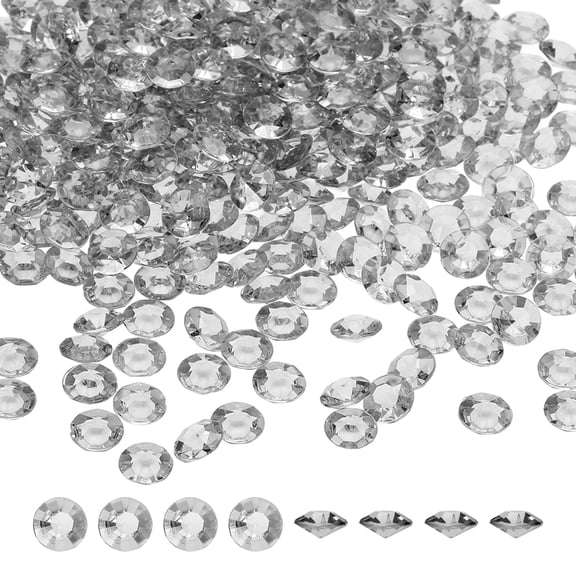 Uxcell 1000 Pcs Wedding Table Scatter Confetti Fake Crystals, Acrylic Diamonds Rhinestones Vase Fillers Gems for Crafts, Table Centerpiece Decor, Bridal Shower Party (Light Gray, 8mm)