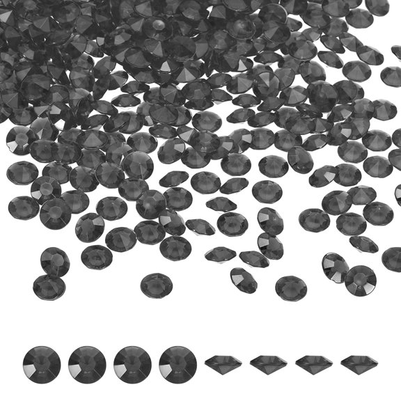 Uxcell 1000 Pcs Wedding Table Scatter Confetti Fake Crystals, Acrylic Diamonds Rhinestones Vase Fillers Gems for Crafts, Table Centerpiece Decor, Bridal Shower Party (Dark Gray, 8mm)