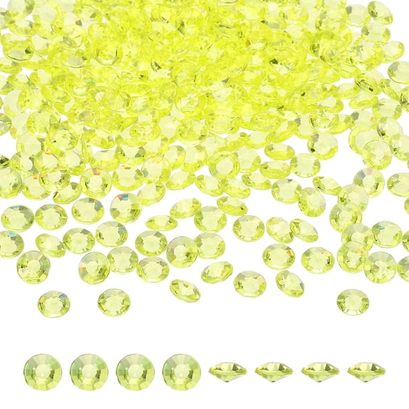 Uxcell 1000 Pcs Wedding Table Scatter Confetti Fake Crystals, Acrylic Diamonds Rhinestones Vase Fillers Gems for Crafts, Table Centerpiece Decor, Bridal Shower Party (Light Yellow, 8mm)