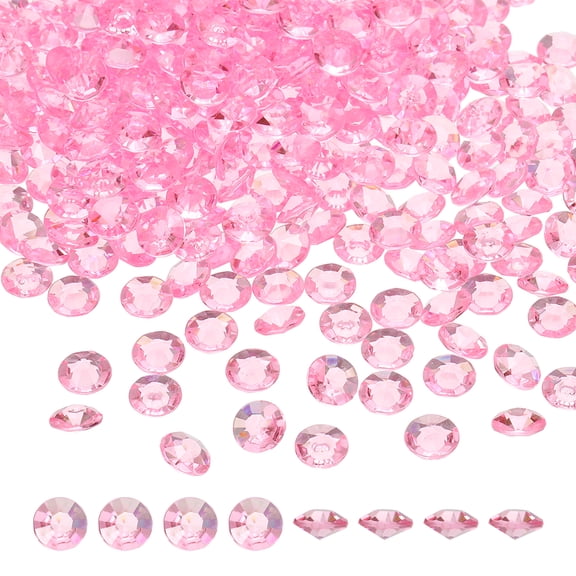 Uxcell 1000 Pcs Wedding Table Scatter Confetti Fake Crystals, Acrylic Diamonds Rhinestones Vase Fillers Gems for Crafts, Table Centerpiece Decor, Bridal Shower Party (Light Pink, 8mm)