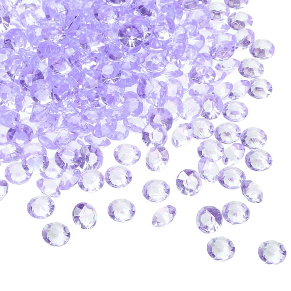 Uxcell 1000 Pieces Acrylic Diamonds Vase Fillers 10mm Fake Crystals Gems Wedding Table Scattering Diamond, Purple