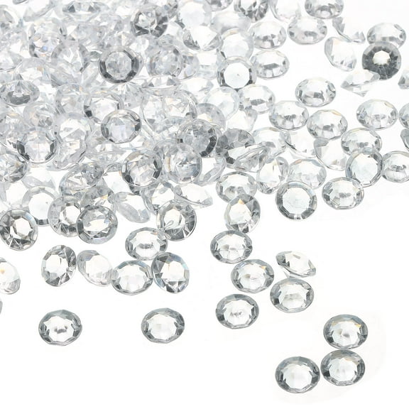 Uxcell 1000 Pieces Acrylic Diamonds Vase Fillers 10mm Fake Crystals Gems Wedding Table Scattering Diamond, Transparent
