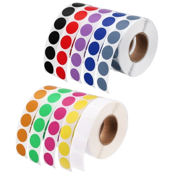 Uxcell 10000 Pcs Colored Dots Stickers, 1/2" Adhesive Round Color Coding Labels Sticky Polka Circle Price Sticker for Office Classroom Papers, Multicolored (1000 Pcs Per Roll, 10 Rolls)