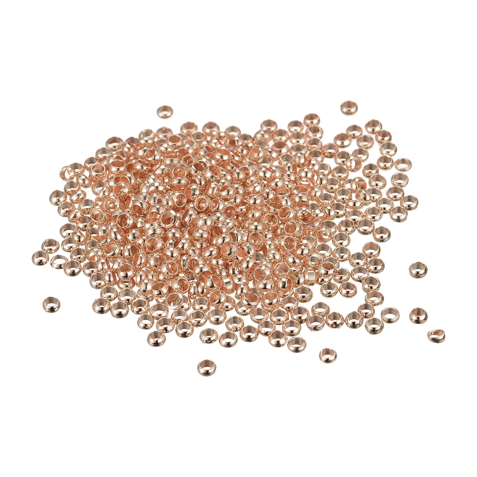 Uxcell 1000Pack 2.5x2.5mm Crimp Tube Beads Jewelry Making Crimp End Spacer Bead, Copper, Size: 2.5 mm x 2.5 mm, Bronze