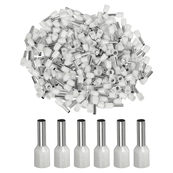 Uxcell 1000Pcs 12AWG Wire Ferrules Connectors VE4010 White Crimp Copper Ferrules Terminals Connectors,Tinned Copper Insulated Cord End Terminal for Industrial,Car Audio,Electronics