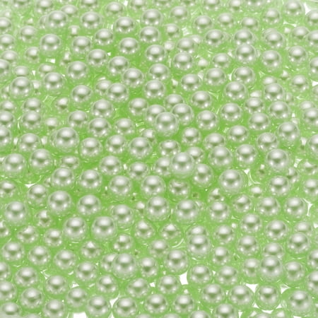 Uxcell 1000Pcs Faux Pearl for Crafting, 8mm No Hole ABS Round Pearls Beads for Cosmetic Boxes, DIY, Light Green