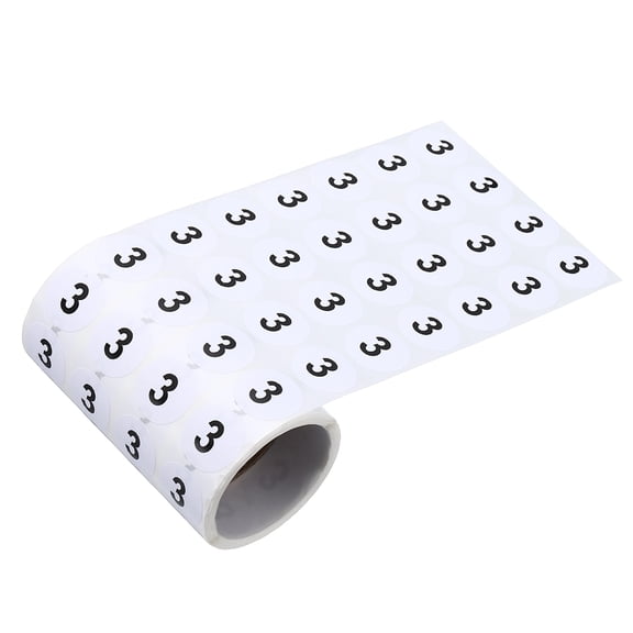Uxcell 1000Pcs Number 3 Self Adhesive Numbered Labels 20mm Circle Dot Stickers Durable for Inventory Shipping Storage