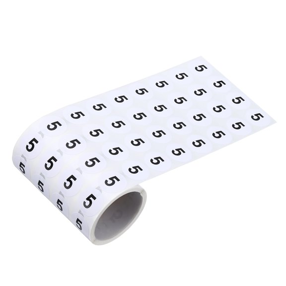 Uxcell 1000Pcs Number 5 Self Adhesive Numbered Labels 20mm Circle Dot Stickers Durable for Inventory Shipping Storage