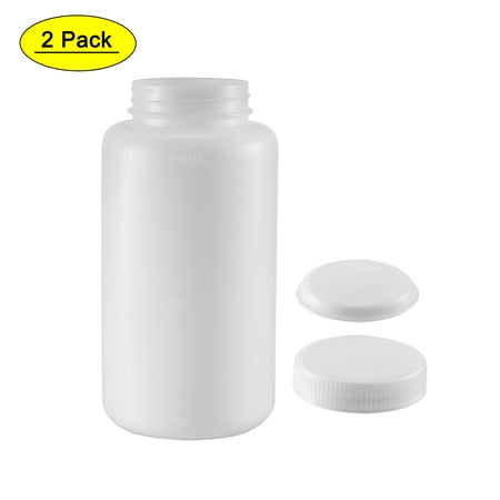 Uxcell 1000ml/34oz Plastic Wide Mouth Lab Reagent Bottle 2 Count