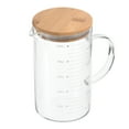 thumbnail image 1 of Uxcell 1000ml Glass Measuring Cup, 3.3 Borosilicate Glass Graduated White Printed Scale with Wood Lid, 1 of 6