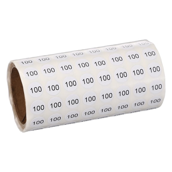 Uxcell 1000pcs 0.4" Number Stickers, Mini Number 100 Sticker Numbers Labels Round Small Vinyl Self Adhesive Label Circle Decals 1 Roll Dot for Photo Album Poster Organize Inventory, Black