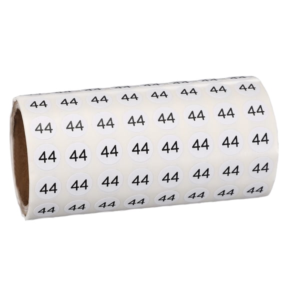 Uxcell 1000pcs 0.4" Number Stickers, Mini Number 44 Sticker Numbers Labels Round Small Vinyl Self Adhesive Label Circle Decals 1 Roll Dots for Photo Album Poster Organize Inventory, Black