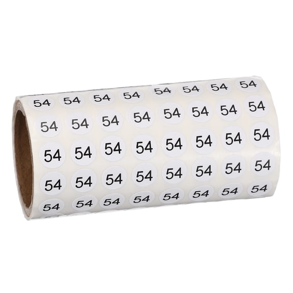 Uxcell 1000pcs 0.4" Number Stickers, Mini Number 54 Sticker Numbers Labels Round Small Vinyl Self Adhesive Label Circle Decals 1 Roll Dots for Photo Album Poster Organize Inventory, Black
