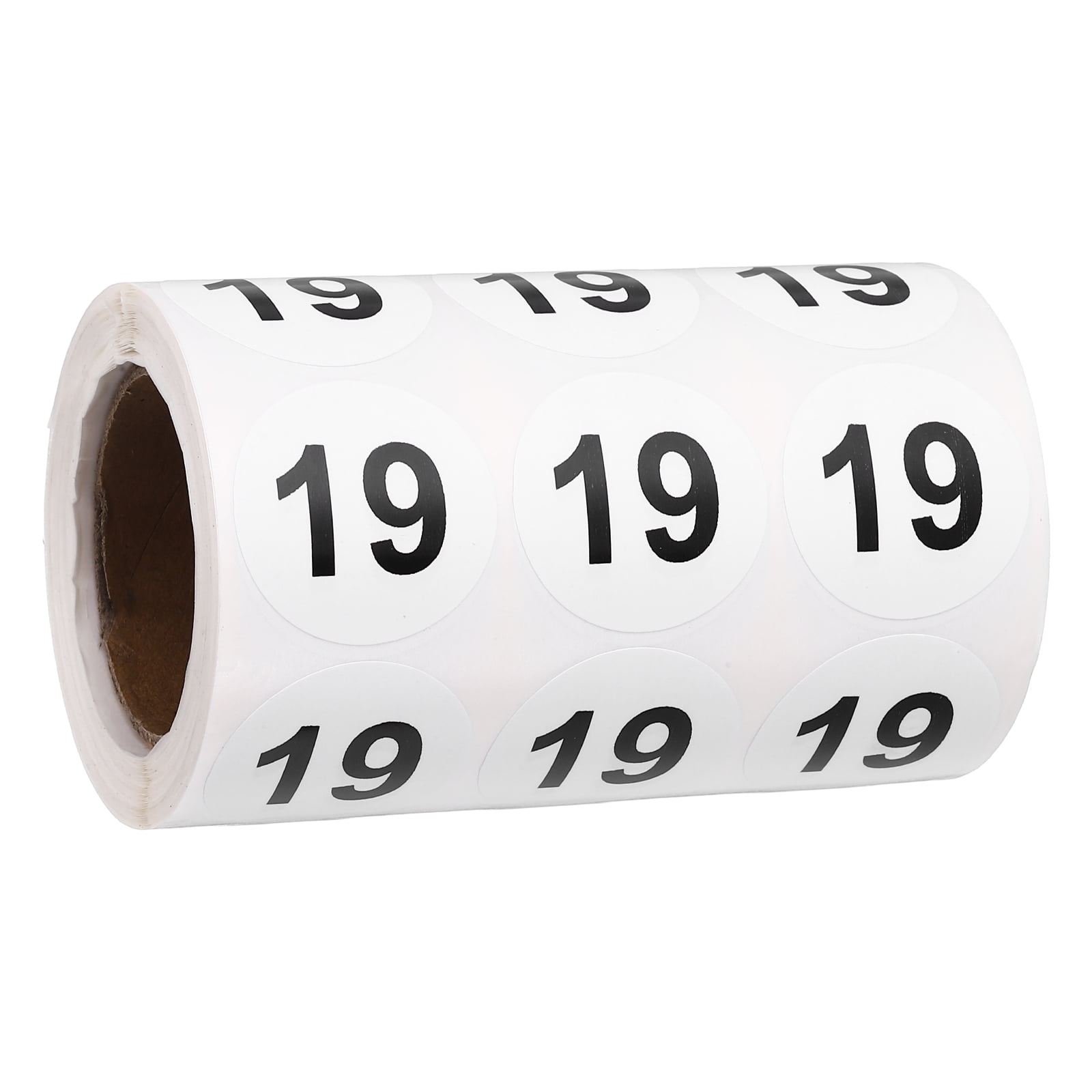 Uxcell 1000pcs 1.2" Number Stickers, Number 19 Sticker Numbers Labels Round Small Vinyl Self Adhesive Label Circle Decals 1 Roll Dots for Photo Album Poster Organize Inventory, Black