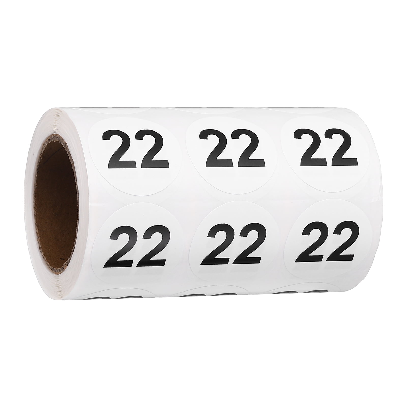 Uxcell 1000pcs 1.2" Number Stickers, Number 22 Sticker Numbers Labels Round Small Vinyl Self Adhesive Label Circle Decals 1 Roll Dots for Photo Album Poster Organize Inventory, Black
