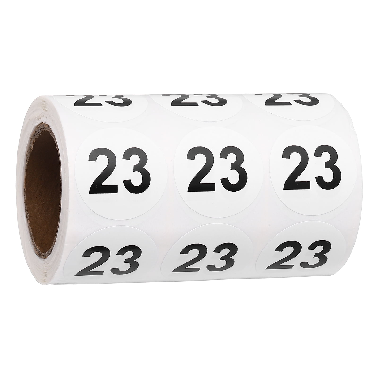 Uxcell 1000pcs 1.2" Number Stickers, Number 23 Sticker Numbers Labels Round Small Vinyl Self Adhesive Label Circle Decals 1 Roll Dots for Photo Album Poster Organize Inventory, Black