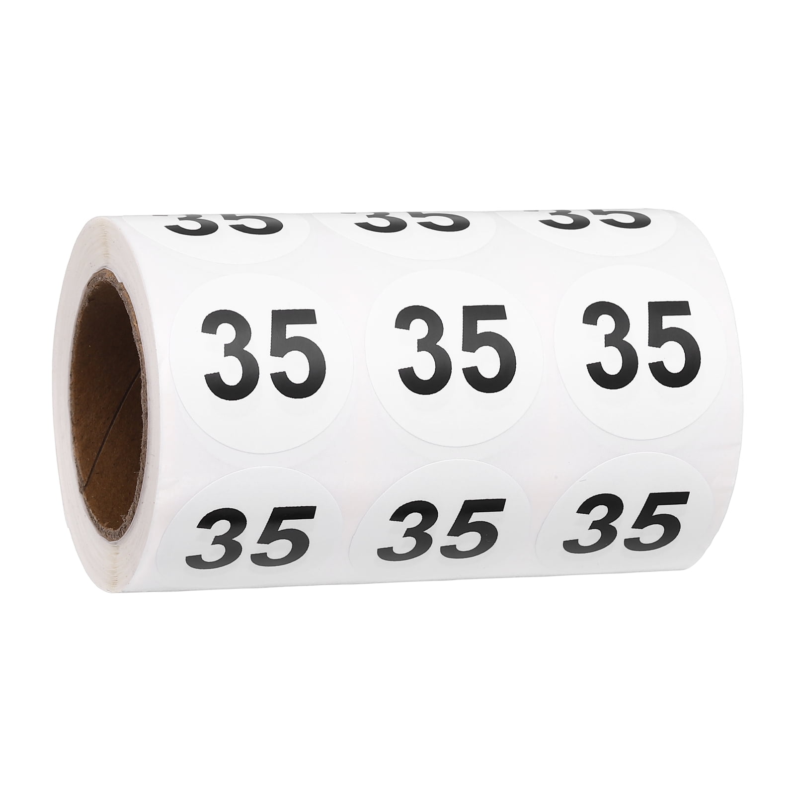 Uxcell 1000pcs 1.2" Number Stickers, Number 35 Sticker Numbers Labels Round Small Vinyl Self Adhesive Label Circle Decals 1 Roll Dots for Photo Album Poster Organize Inventory, Black
