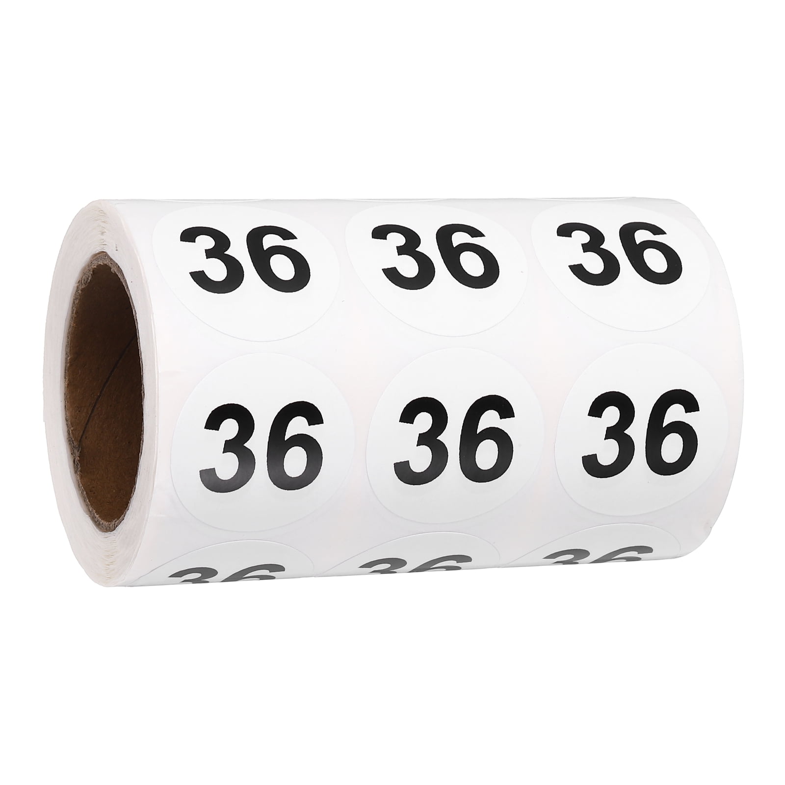 Uxcell 1000pcs 1.2" Number Stickers, Number 36 Sticker Numbers Labels Round Small Vinyl Self Adhesive Label Circle Decals 1 Roll Dots for Photo Album Poster Organize Inventory, Black