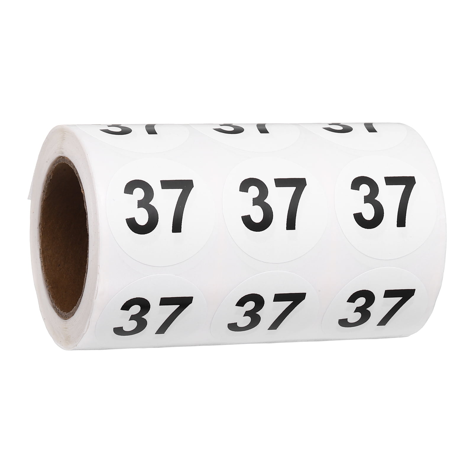 Uxcell 1000pcs 1.2" Number Stickers, Number 37 Sticker Numbers Labels Round Small Vinyl Self Adhesive Label Circle Decals 1 Roll Dots for Photo Album Poster Organize Inventory, Black