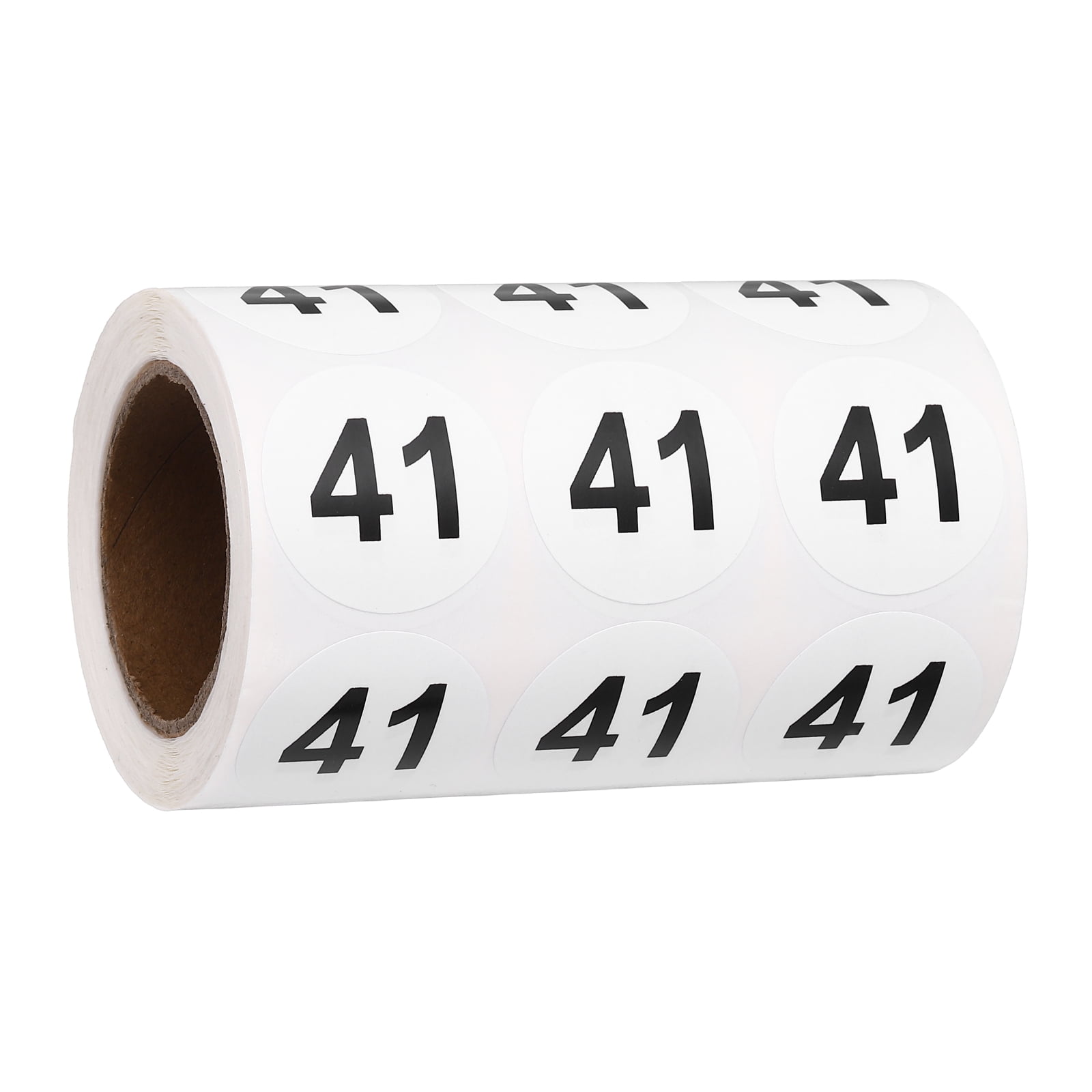 Uxcell 1000pcs 1.2" Number Stickers, Number 41 Sticker Numbers Labels Round Small Vinyl Self Adhesive Label Circle Decals 1 Roll Dots for Photo Album Poster Organize Inventory, Black