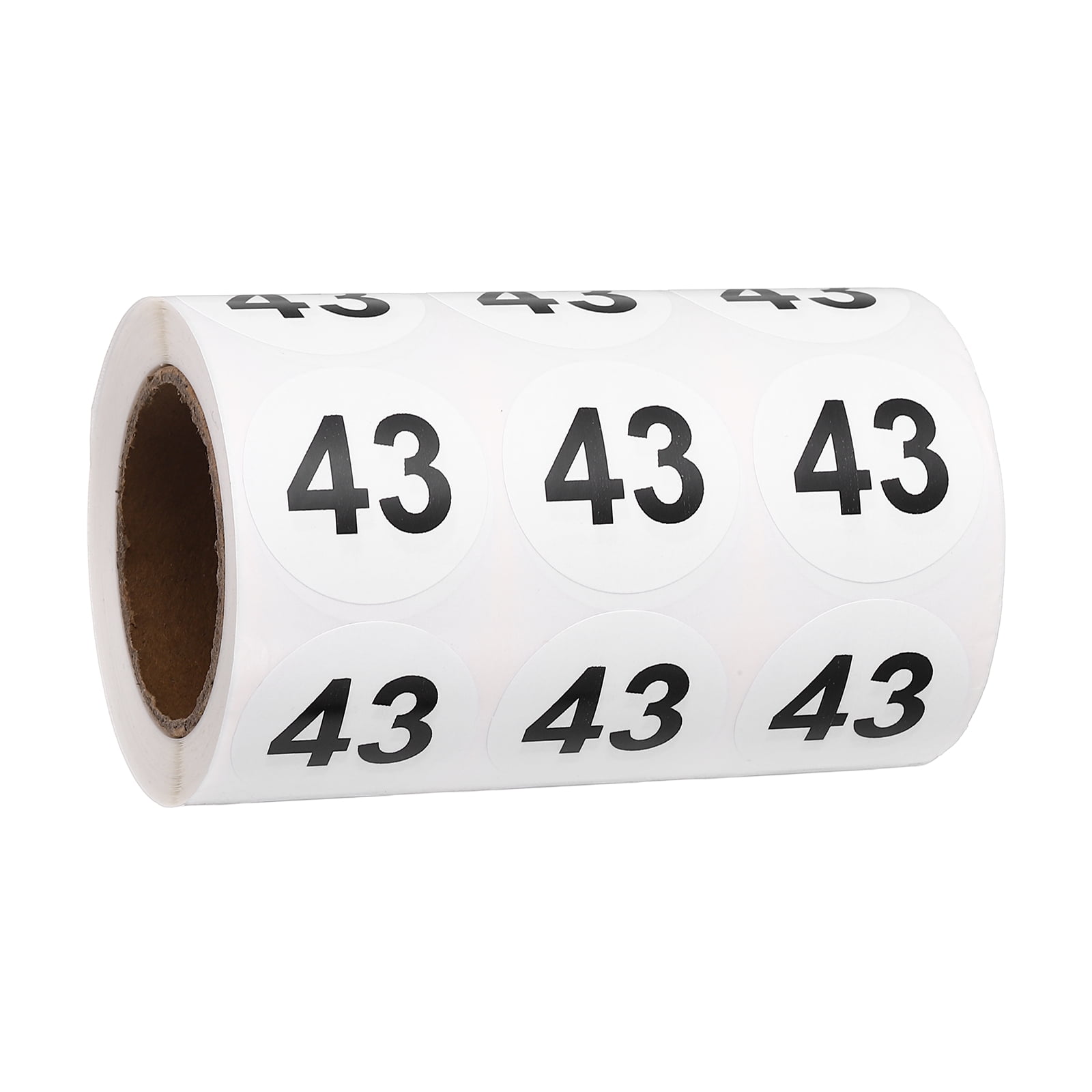 Uxcell 1000pcs 1.2" Number Stickers, Number 43 Sticker Numbers Labels Round Small Vinyl Self Adhesive Label Circle Decals 1 Roll Dots for Photo Album Poster Organize Inventory, Black