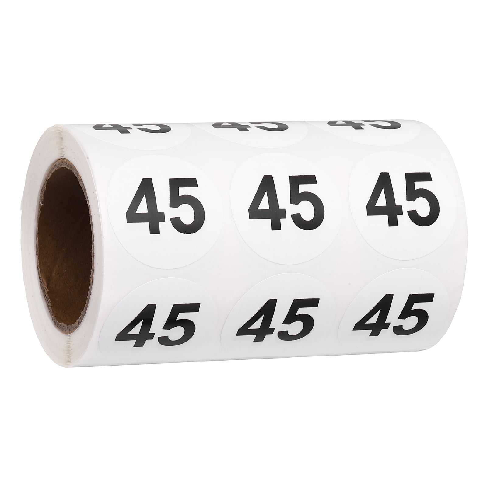 Uxcell 1000pcs 1.2" Number Stickers, Number 45 Sticker Numbers Labels Round Small Vinyl Self Adhesive Label Circle Decals 1 Roll Dots for Photo Album Poster Organize Inventory, Black