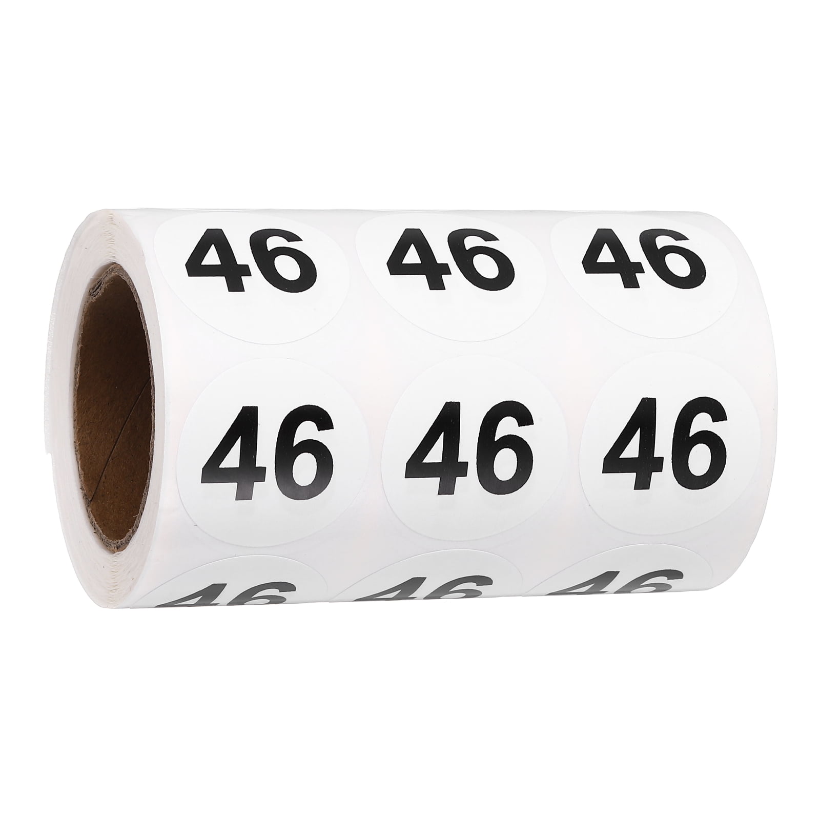 Uxcell 1000pcs 1.2" Number Stickers, Number 46 Sticker Numbers Labels Round Small Vinyl Self Adhesive Label Circle Decals 1 Roll Dots for Photo Album Poster Organize Inventory, Black