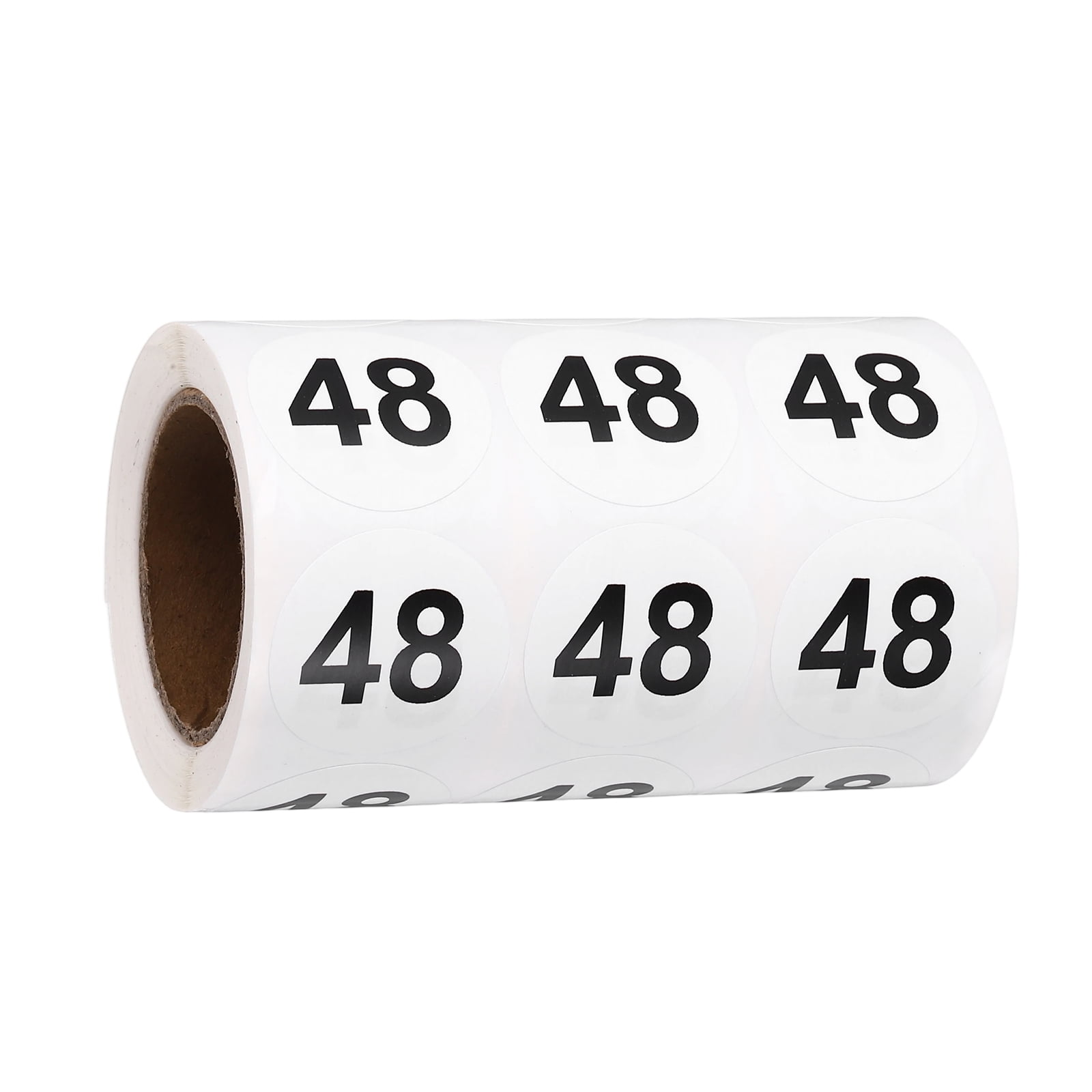 Uxcell 1000pcs 1.2" Number Stickers, Number 48 Sticker Numbers Labels Round Small Vinyl Self Adhesive Label Circle Decals 1 Roll Dots for Photo Album Poster Organize Inventory, Black